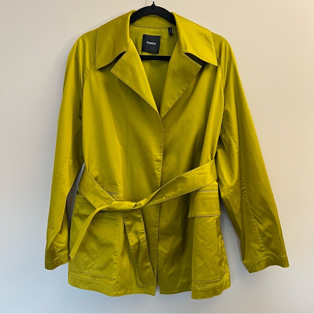 Theory Chartruese Trench Coat